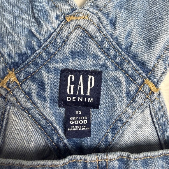 Gap shortalls 100% cotton size XS light wash cabincore cottagecore granola girl - Picture 3 of 7